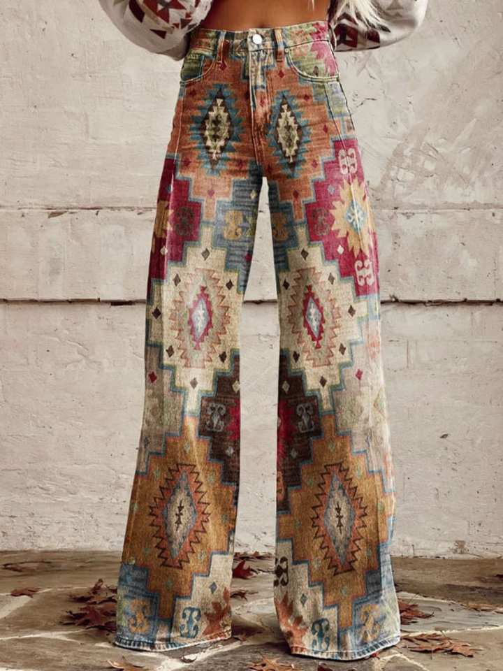 Sienna Boho Flared Pants – Free-Spirited Style with a Vintage Twist!