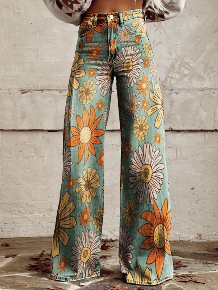 Dahlia Vintage Flared Pants – Bloom with Every Step!