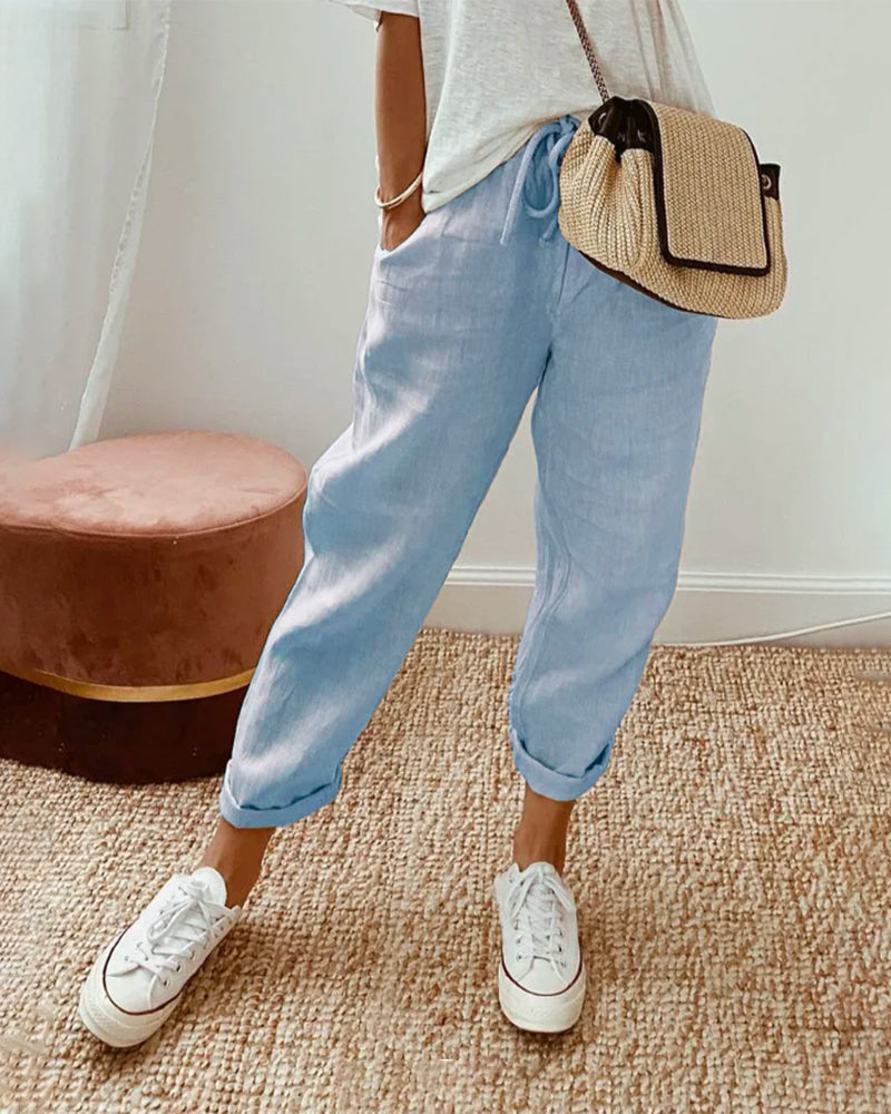 Pansy-Casual & Elegant Linen Sweatpants