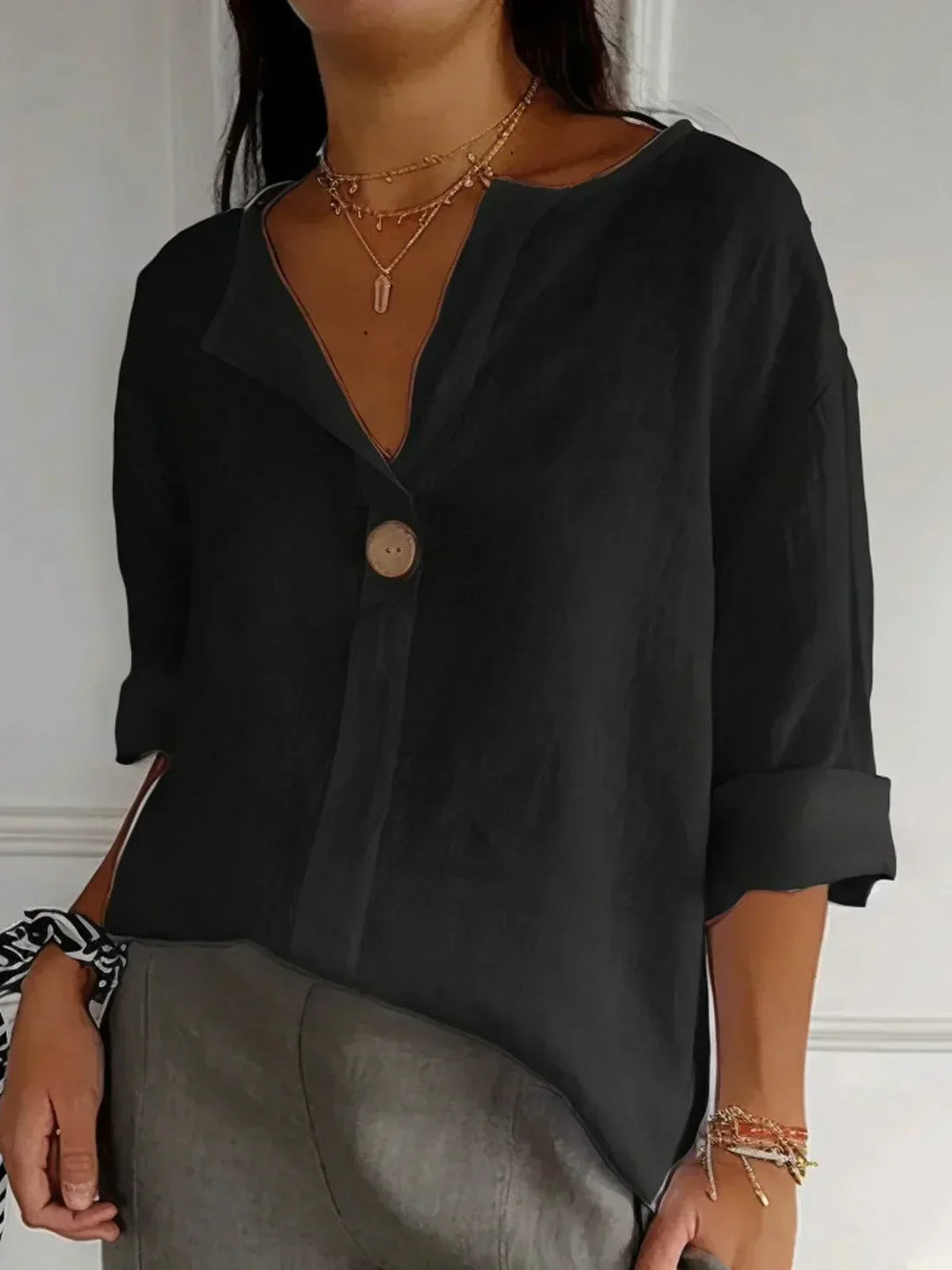 Lilliana | Casual V-Neck Blouse