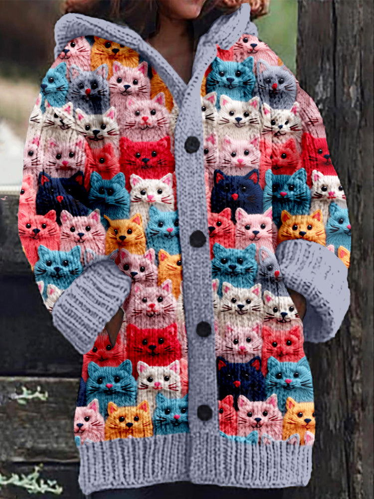 Cardigan douillet Patricia™ à motifs de chats d'automne 