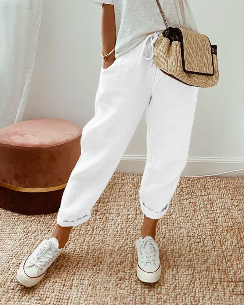 Pansy-Casual & Elegant Linen Sweatpants