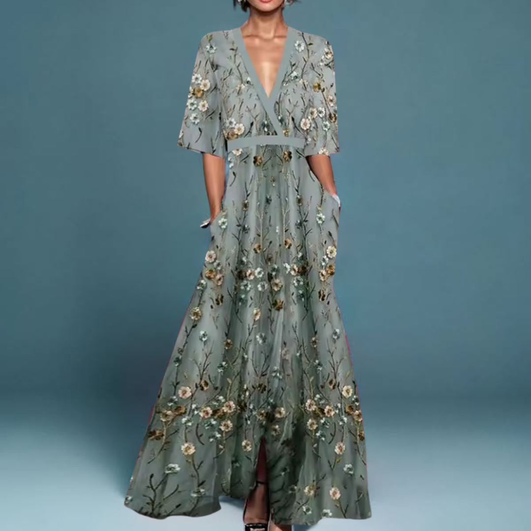 Zariyah | Elegant Floral Wrap Dress