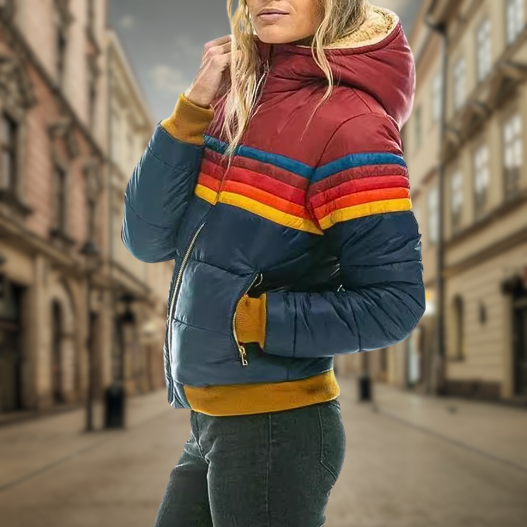 NovaStride™ Retro Colorblock Jacket – Bold, Cozy & Timeless!