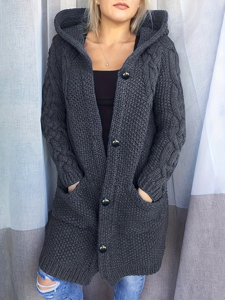 Cardigan à capuche boutonné Ava™