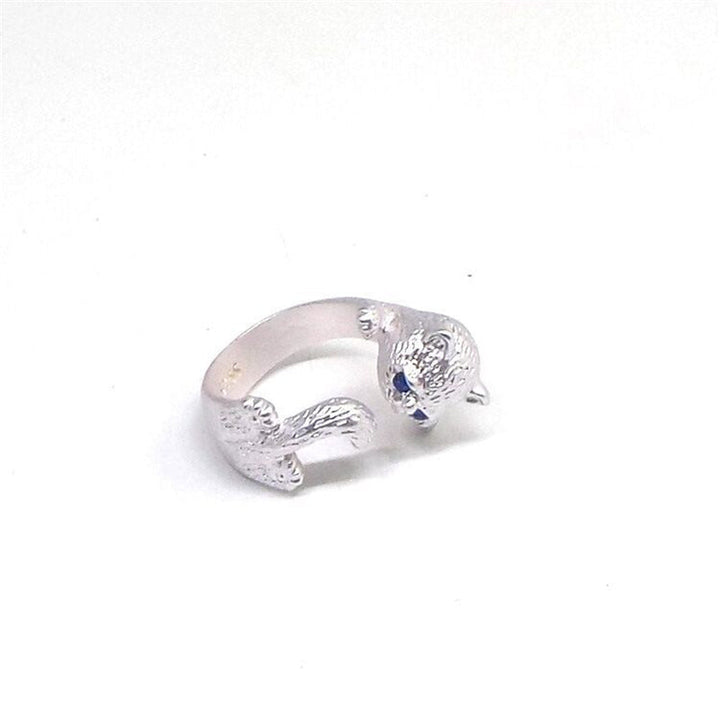 Adjustable Silver 925 Cat Ring