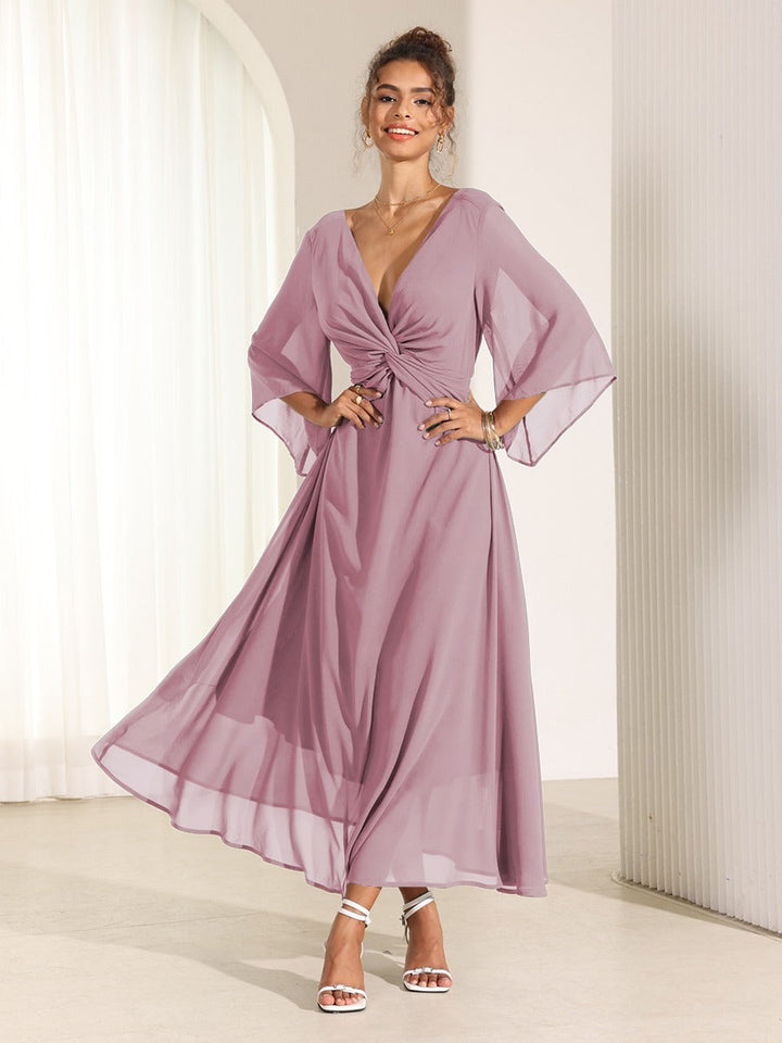 Robe longue à volants torsadés en fil perlé