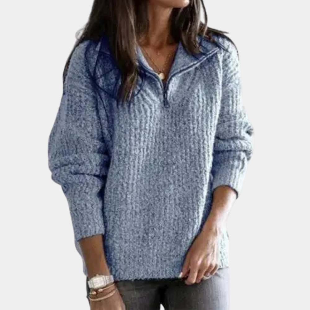 Adrianna - Women's Sweater with Half Zip