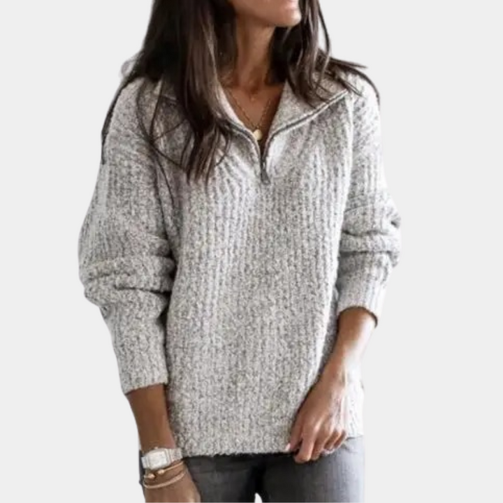 Adrianna - Women's Sweater with Half Zip