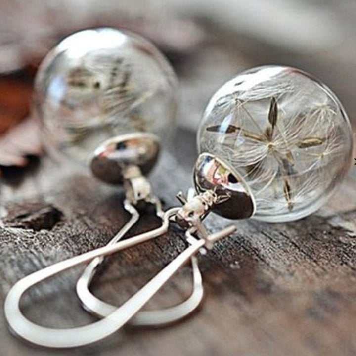 925 Silver Dandelion Pendant Earring