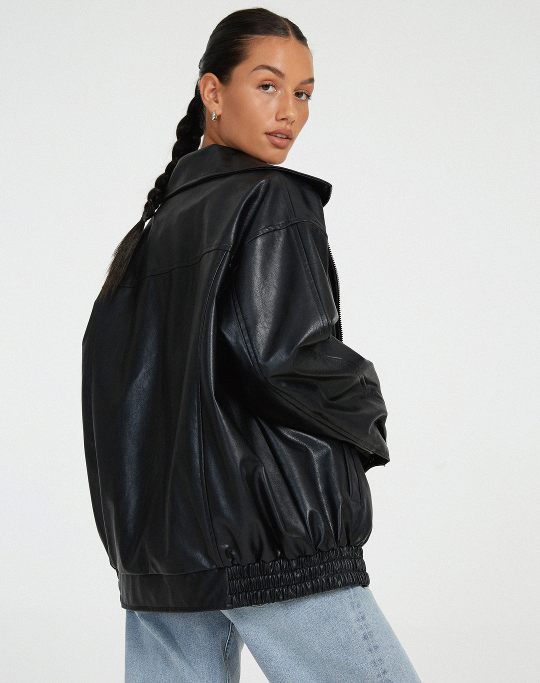 Livia - Oversized Loose Leather Jacket