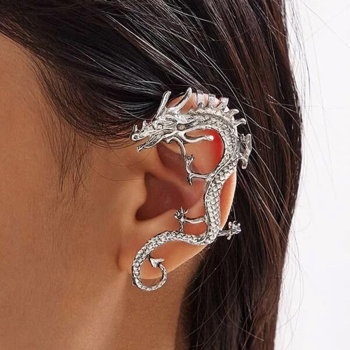 Silver dragon earrings