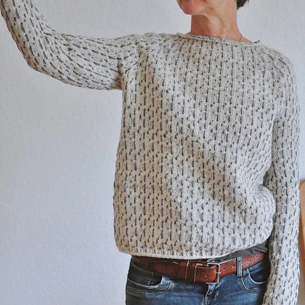 Sue - Pull en tricot gris