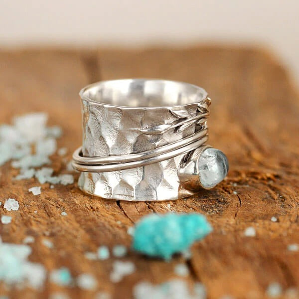 Boho Crystal Ring in Sterling Silver 925