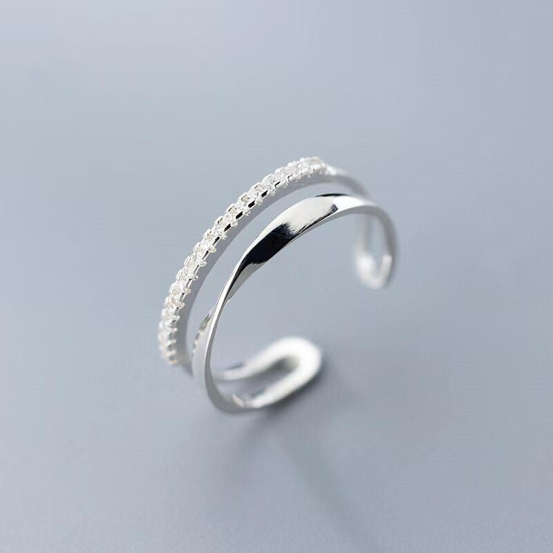 Adjustable Double Line Ring