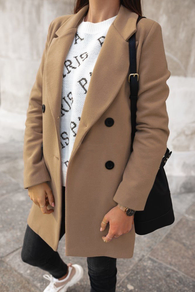 Manteau à revers élégant Teresa™