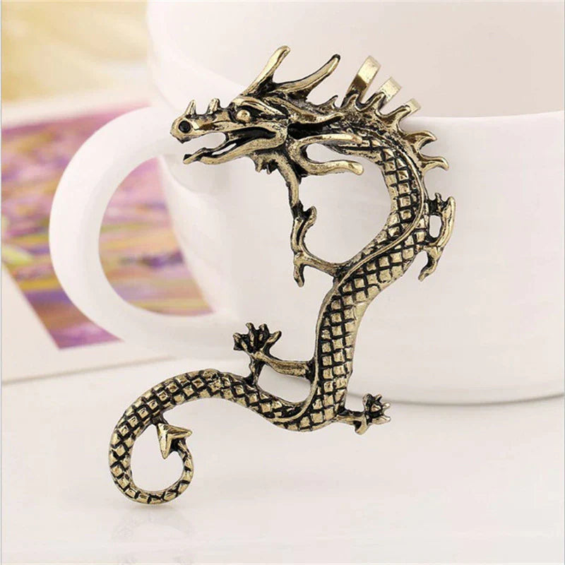 Silver dragon earrings