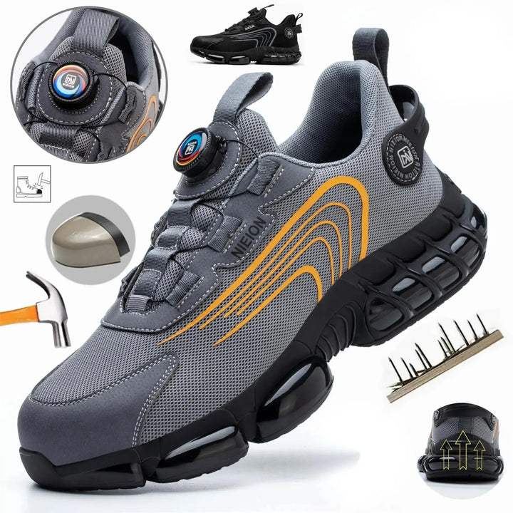 Henner Z90 - Chaussures de sécurité ultra-légères et résistantes avec boucle rotative et embout en acier