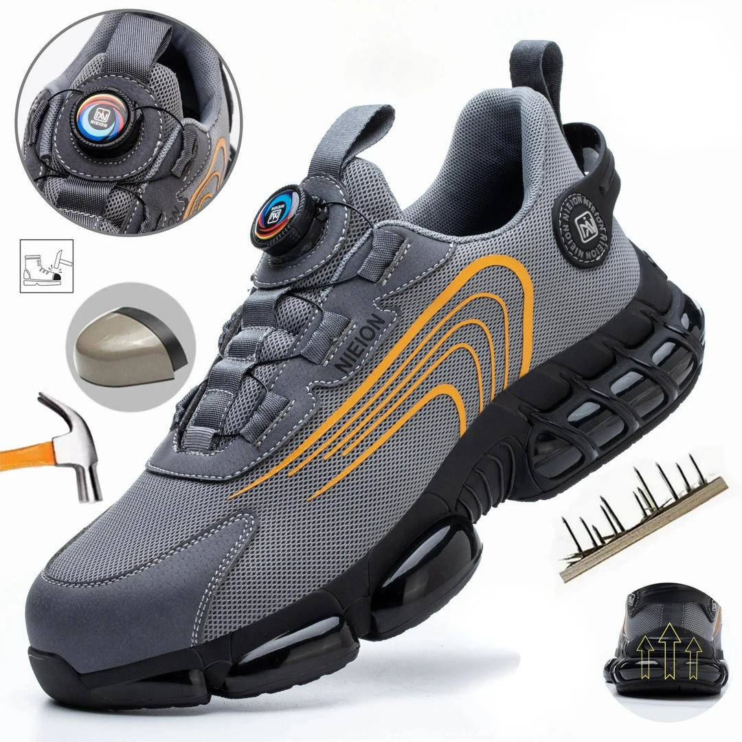 Henner Z90 - Ultralight and Durable Safety Shoes with Rotary Buckle & Steel Toe Cap