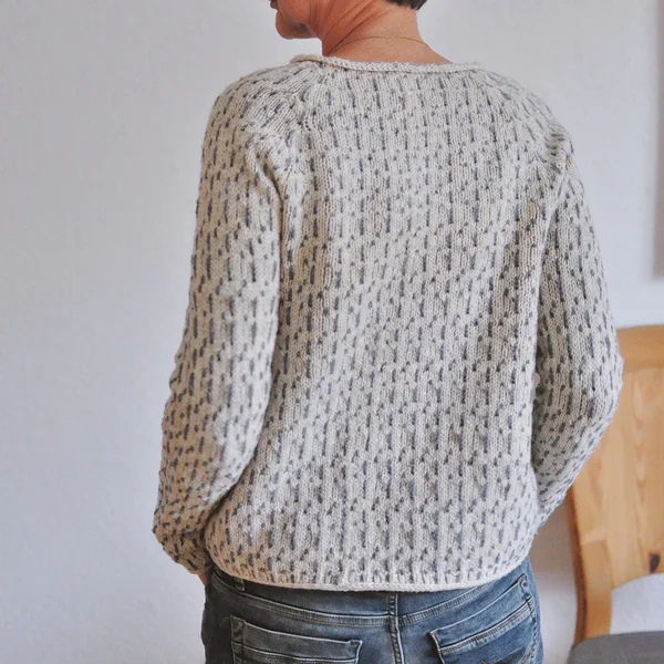 Sue - Pull en tricot gris