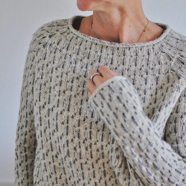 Sue - Pull en tricot gris