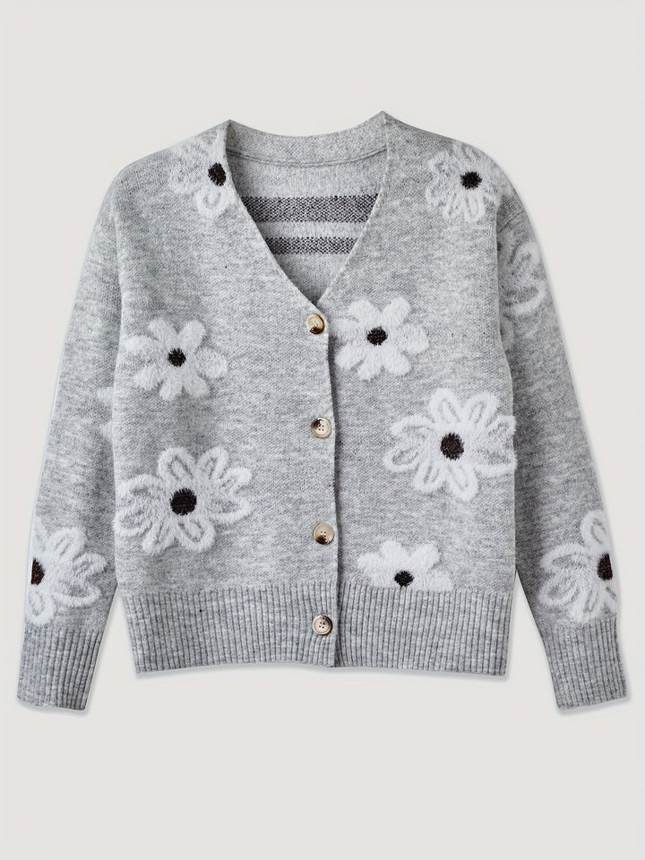 Cardigan tricoté à fleurs Mia™