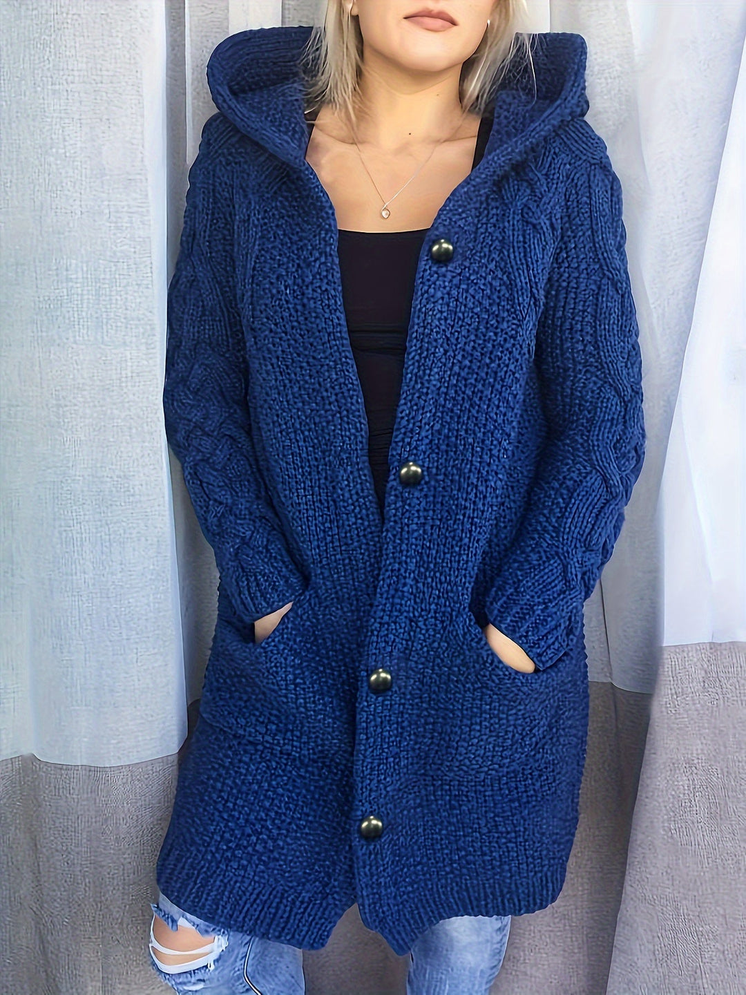 Cardigan à capuche boutonné Ava™