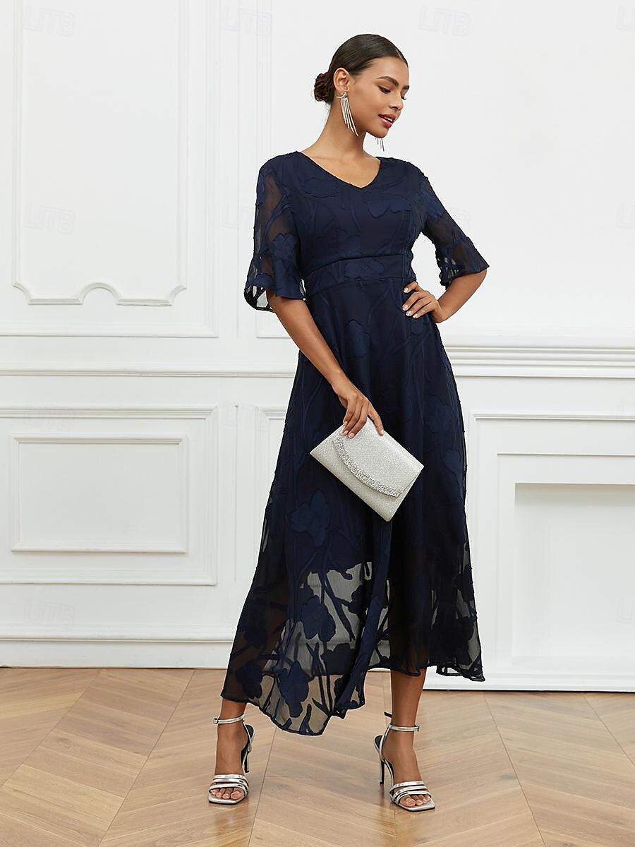 Ruffle Flutter Lace Maxi Dress