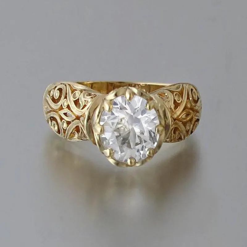 Elegant white crystal ring