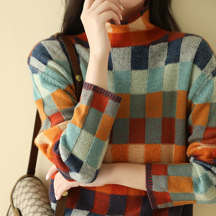 Ivana - Patchwork Turtleneck Sweater