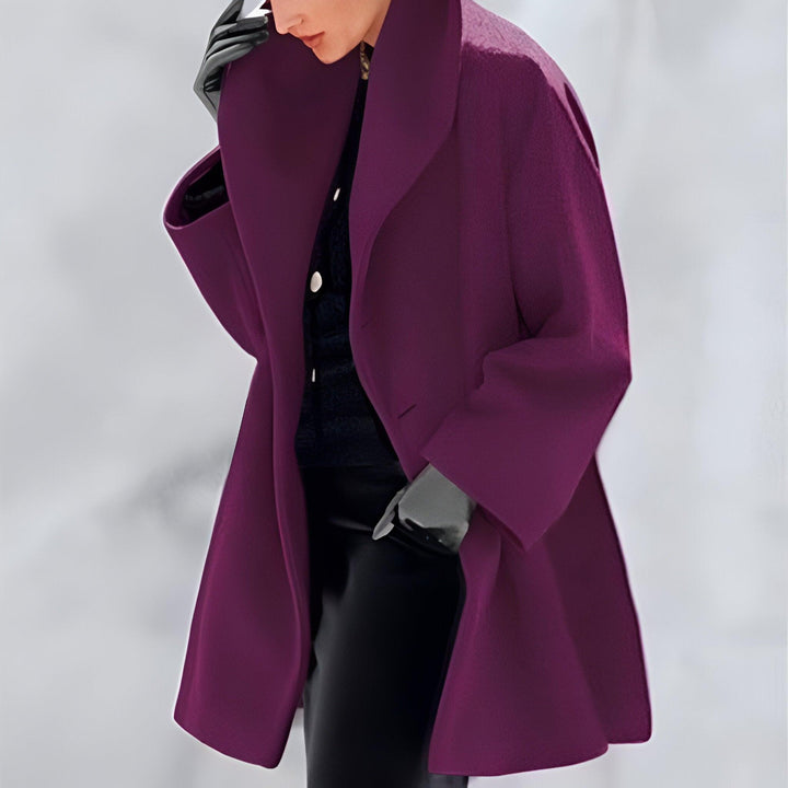 Isabel™ | Windproof Wool Coat with Shawl Collar