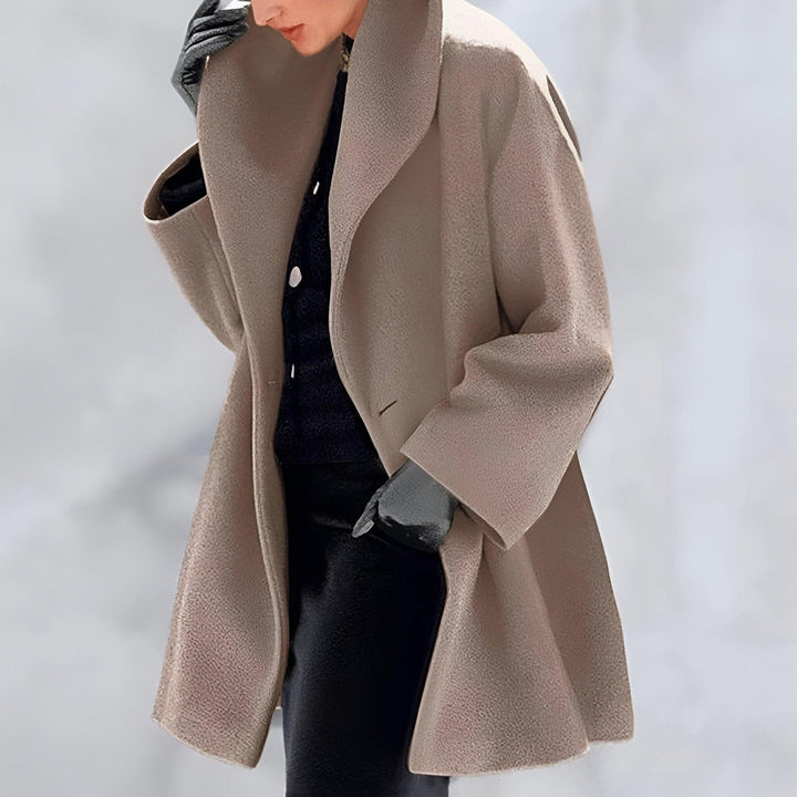 Isabel™ | Windproof Wool Coat with Shawl Collar