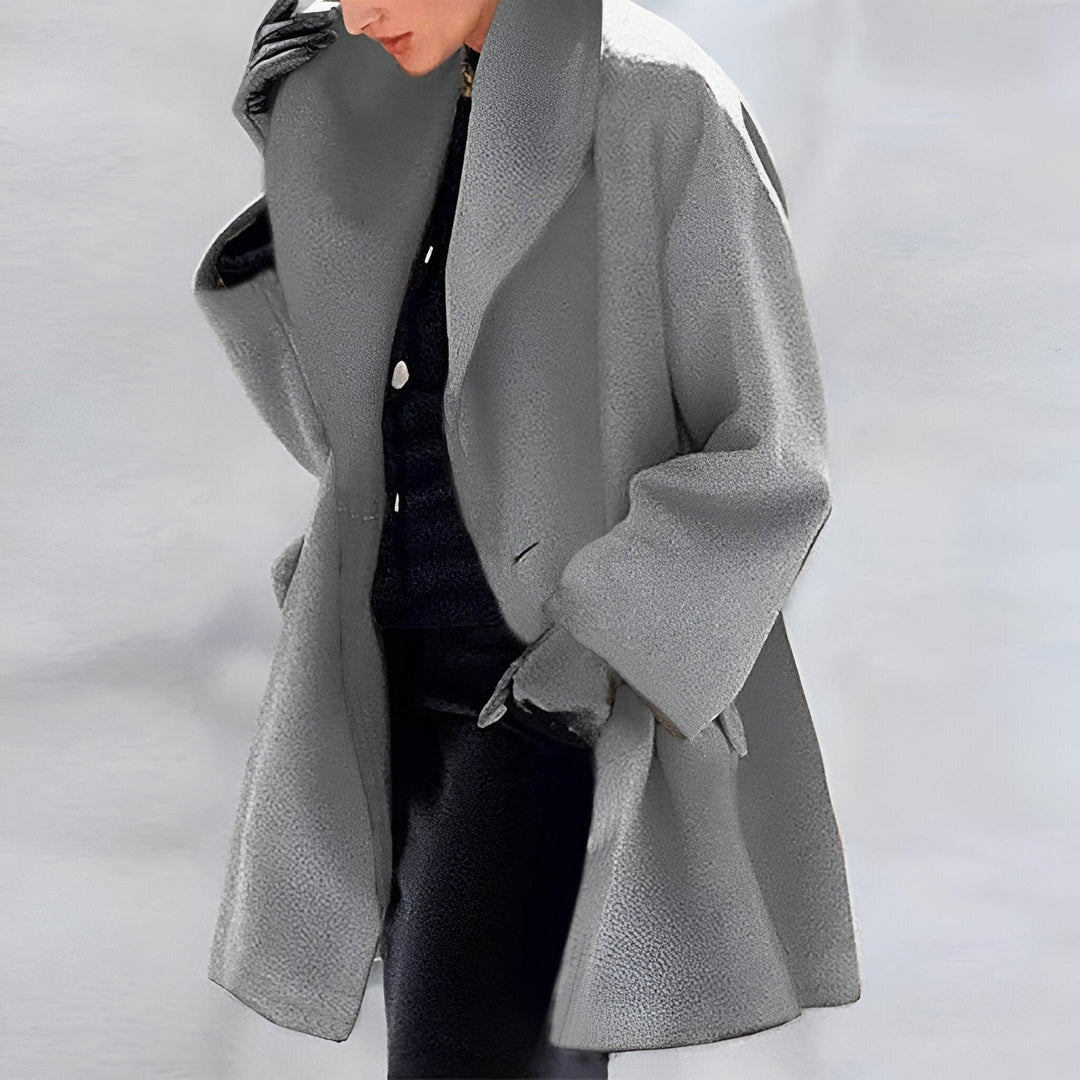 Isabel™ | Windproof Wool Coat with Shawl Collar