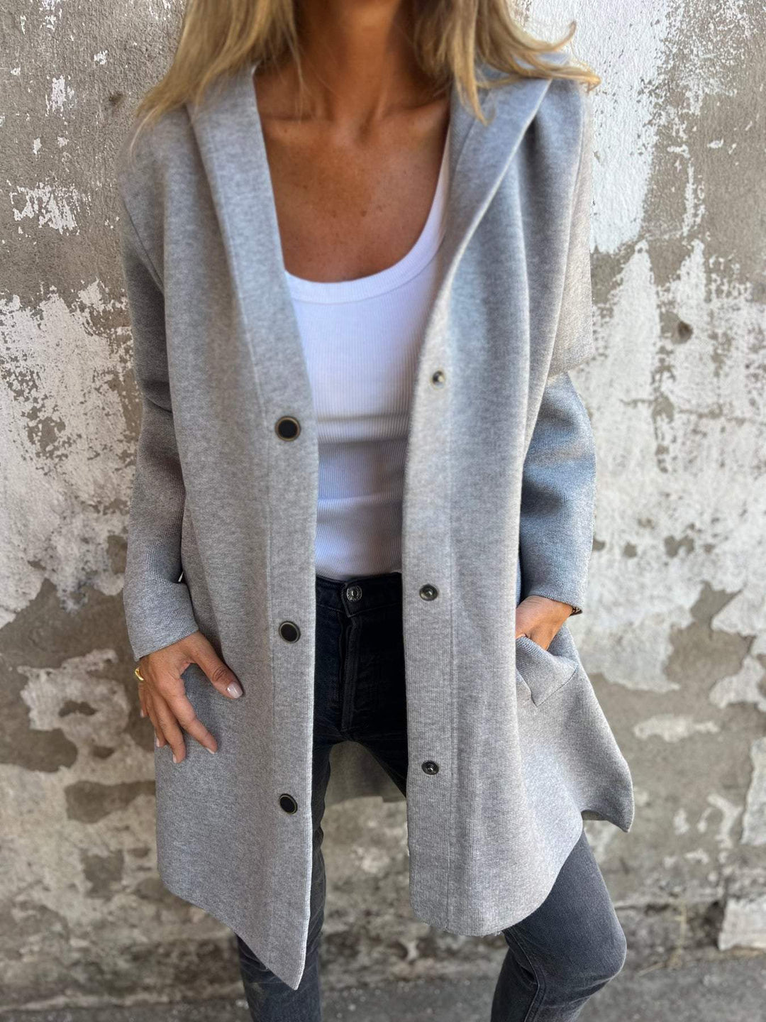 Pina | Casual single-breasted hoodie jacket