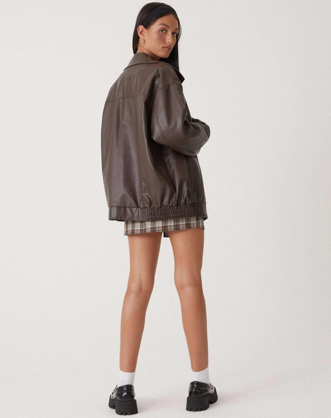 Livia - Oversized Loose Leather Jacket