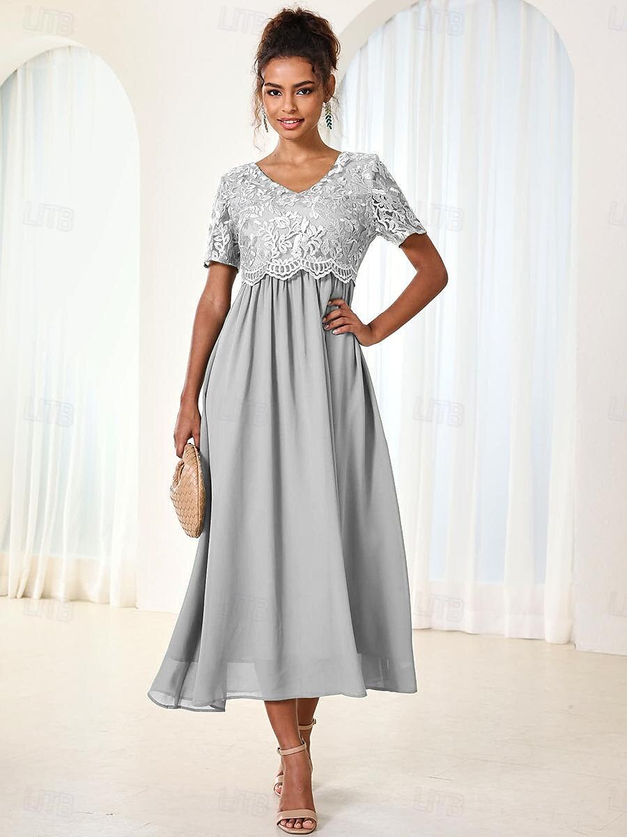 Contrast Lace Satin Midi Dress